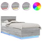 vidaXL Rám postele Sivý Sonoma 100 x 200 cm Kompozitné drevo – Obrázok 2