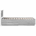 vidaXL Rám postele Sivý Sonoma 100 x 200 cm Kompozitné drevo – Obrázok 9
