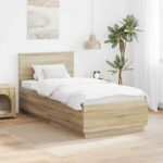 vidaXL Rám postele Sonoma dub 90 x 190 cm Kompozitné drevo