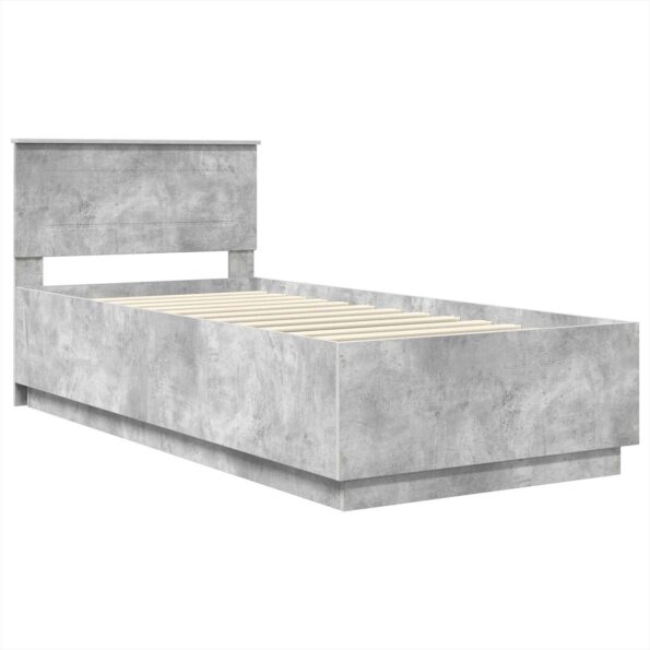 vidaXL Rám postele Betónová šedá 90 x 190 cm Kompozitné drevo – Obrázok 5