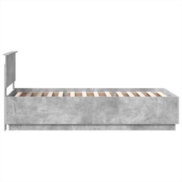 vidaXL Rám postele Betónová šedá 90 x 190 cm Kompozitné drevo – Obrázok 9