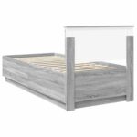 vidaXL Rám postele Sivý Sonoma 90 x 190 cm Kompozitné drevo – Obrázok 10