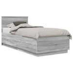 vidaXL Rám postele Sivý Sonoma 90 x 190 cm Kompozitné drevo – Obrázok 3