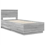 vidaXL Rám postele Sivý Sonoma 90 x 190 cm Kompozitné drevo – Obrázok 5