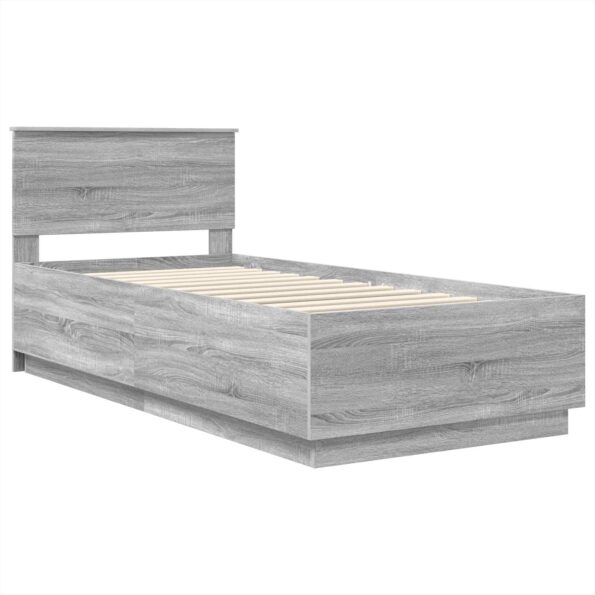 vidaXL Rám postele Sivý Sonoma 90 x 190 cm Kompozitné drevo – Obrázok 5