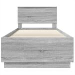 vidaXL Rám postele Sivý Sonoma 90 x 190 cm Kompozitné drevo – Obrázok 8