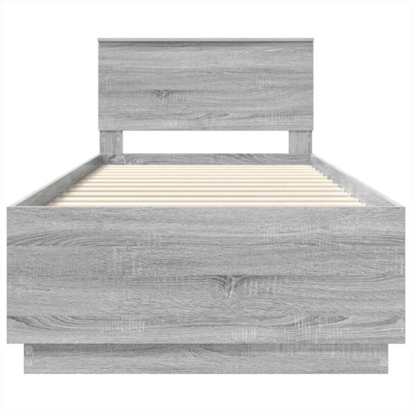 vidaXL Rám postele Sivý Sonoma 90 x 190 cm Kompozitné drevo – Obrázok 8