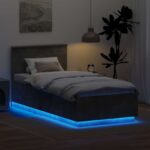 vidaXL Rám postele Betónová šedá 70 x 190 cm Kompozitné drevo – Obrázok 4