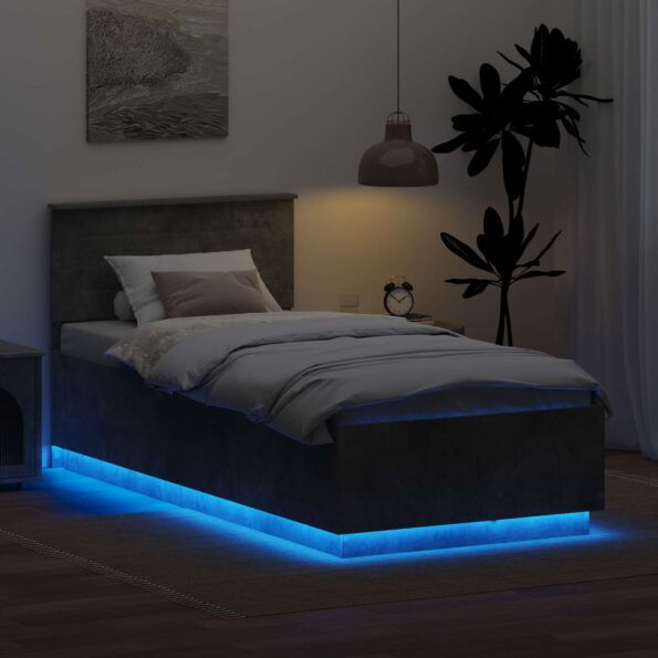 vidaXL Rám postele Betónová šedá 70 x 190 cm Kompozitné drevo – Obrázok 4