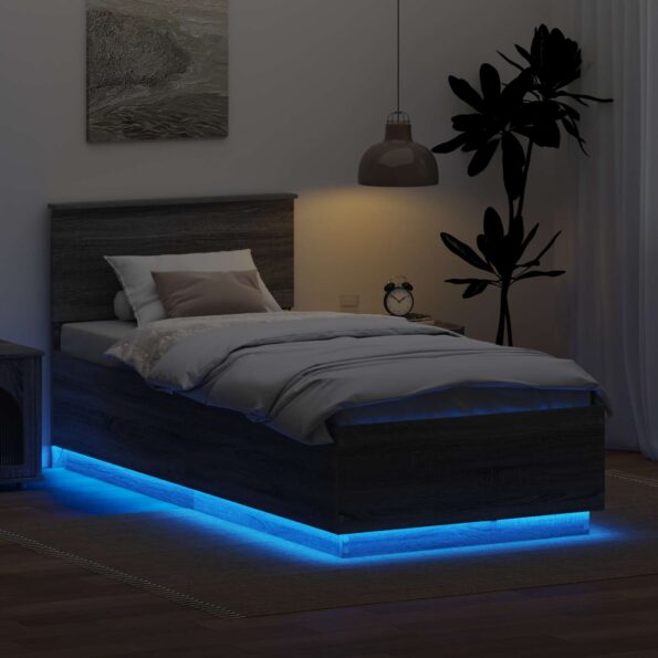 vidaXL Rám postele Sivý Sonoma 70 x 190 cm Kompozitné drevo – Obrázok 4