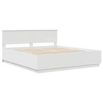 vidaXL Rám postele s čelnou doskou Biela 200 x 200 cm Kompozitné drevo – Obrázok 4
