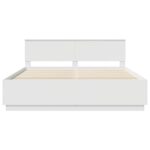 vidaXL Rám postele s čelnou doskou Biela 200 x 200 cm Kompozitné drevo – Obrázok 7