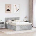 vidaXL Rám postele Betónová šedá 160 x 200 cm Kompozitné drevo – Obrázok 3