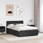 vidaXL Rám postele Čierna 150 x 200 cm Kompozitné drevo – Obrázok 3