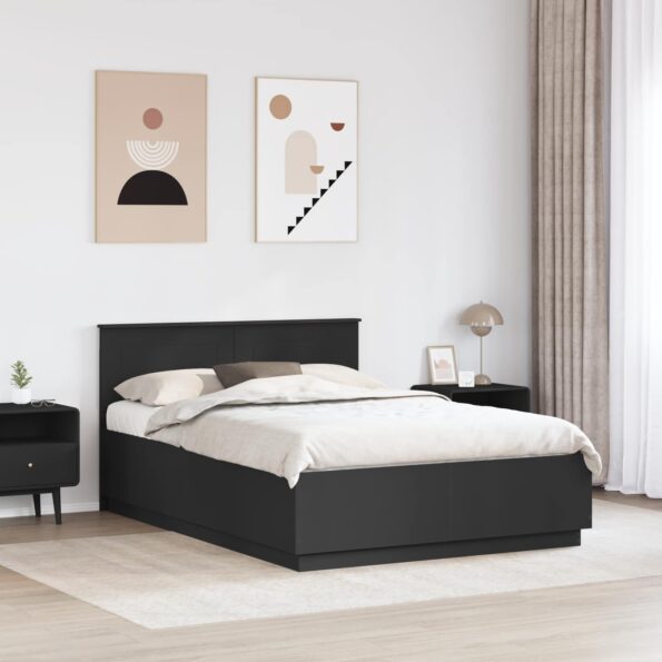 vidaXL Rám postele Čierna 150 x 200 cm Kompozitné drevo – Obrázok 3