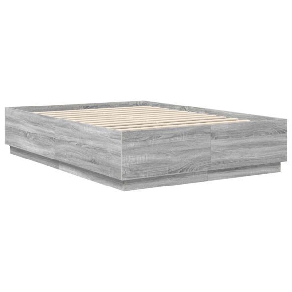vidaXL Rám postele Sivá sonoma 140 x 190 cm Kompozitné drevo – Obrázok 5