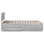 vidaXL Rám postele Sivá sonoma 140 x 190 cm Kompozitné drevo – Obrázok 8