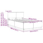 vidaXL Rám postele Betónovo sivá 135 x 190 cm Kompozitné drevo – Obrázok 13