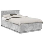 vidaXL Rám postele Betónovo sivá 135 x 190 cm Kompozitné drevo – Obrázok 2