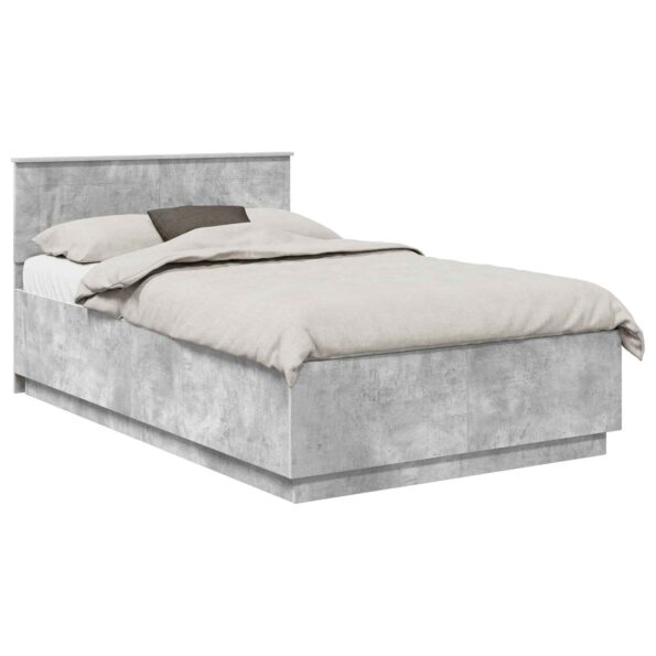 vidaXL Rám postele Betónovo sivá 135 x 190 cm Kompozitné drevo – Obrázok 2