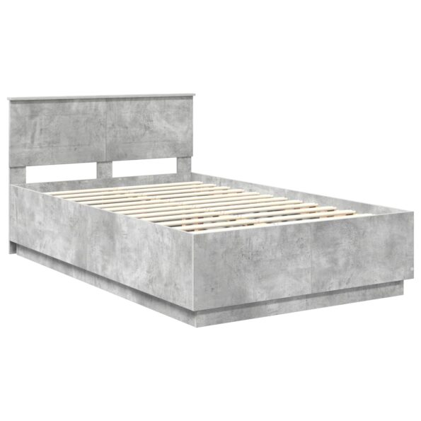 vidaXL Rám postele Betónovo sivá 135 x 190 cm Kompozitné drevo – Obrázok 4