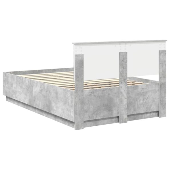 vidaXL Rám postele Betónovo sivá 135 x 190 cm Kompozitné drevo – Obrázok 9