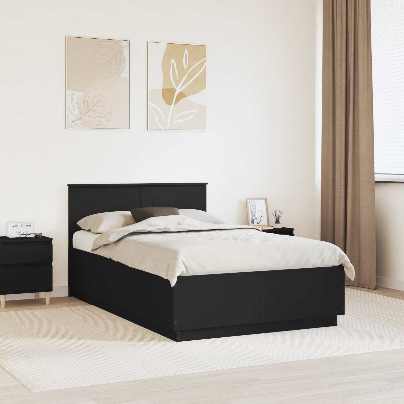 3408181_1.jpg vidaXL Rám postele Čierna 120 x 190 cm Kompozitné drevo – Obrázok 1