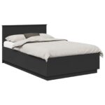 vidaXL Rám postele Čierna 120 x 190 cm Kompozitné drevo – Obrázok 2