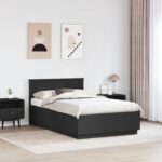 vidaXL Rám postele Čierna 120 x 190 cm Kompozitné drevo – Obrázok 3