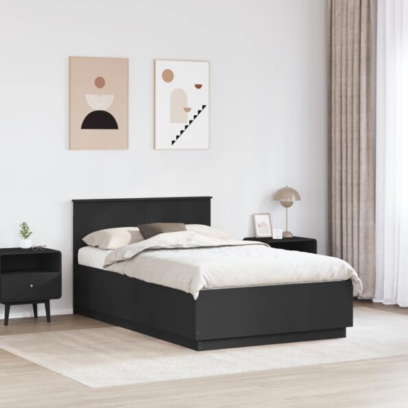 vidaXL Rám postele Čierna 120 x 190 cm Kompozitné drevo – Obrázok 3