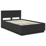 vidaXL Rám postele Čierna 120 x 190 cm Kompozitné drevo – Obrázok 4