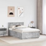 vidaXL Rám postele Betónovo sivá 120 x 190 cm Kompozitné drevo – Obrázok 3