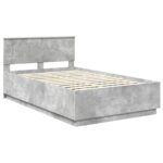 vidaXL Rám postele Betónovo sivá 120 x 190 cm Kompozitné drevo – Obrázok 4