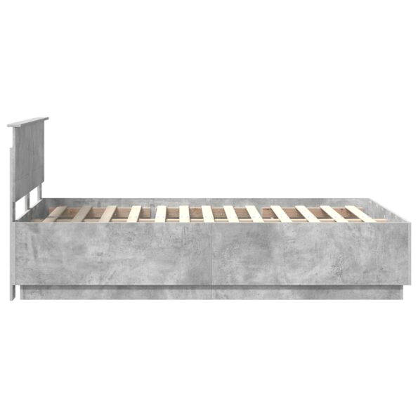 vidaXL Rám postele Betónovo sivá 120 x 190 cm Kompozitné drevo – Obrázok 8