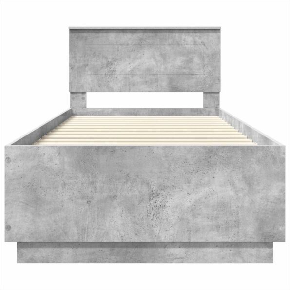 vidaXL Rám postele Betónovo sivá 100 x 200 cm Kompozitné drevo – Obrázok 7
