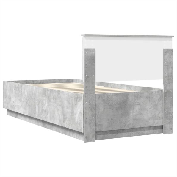 vidaXL Rám postele Betónovo sivá 100 x 200 cm Kompozitné drevo – Obrázok 9