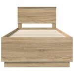 vidaXL Rám postele Dub sonoma 90 x 190 cm Kompozitné drevo – Obrázok 7