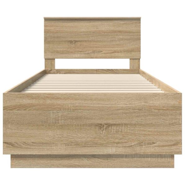 vidaXL Rám postele Dub sonoma 90 x 190 cm Kompozitné drevo – Obrázok 7