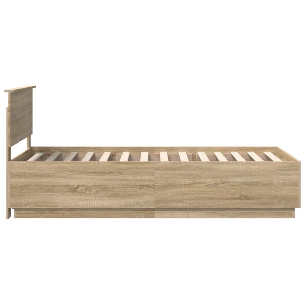 vidaXL Rám postele Dub sonoma 90 x 190 cm Kompozitné drevo – Obrázok 8