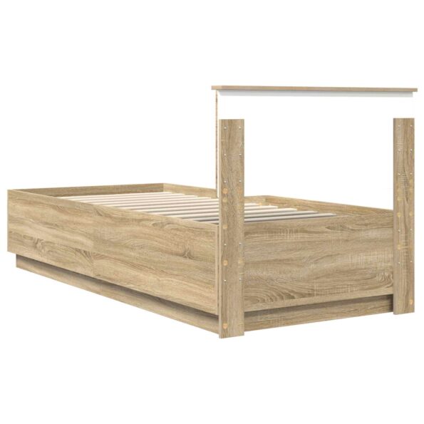 vidaXL Rám postele Dub sonoma 90 x 190 cm Kompozitné drevo – Obrázok 9