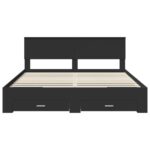 vidaXL Rám postele Čierna a strieborná 200 x 200 cm Kompozitné drevo – Obrázok 8