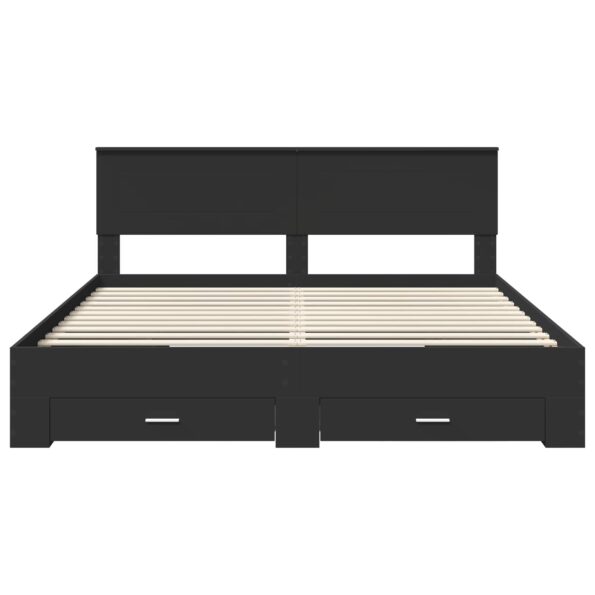 vidaXL Rám postele Čierna a strieborná 200 x 200 cm Kompozitné drevo – Obrázok 8