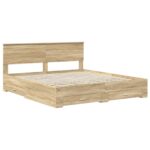 vidaXL Rám postele Sonoma dub 200 x 200 cm Kompozitné drevo – Obrázok 4
