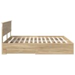 vidaXL Rám postele Sonoma dub 200 x 200 cm Kompozitné drevo – Obrázok 9