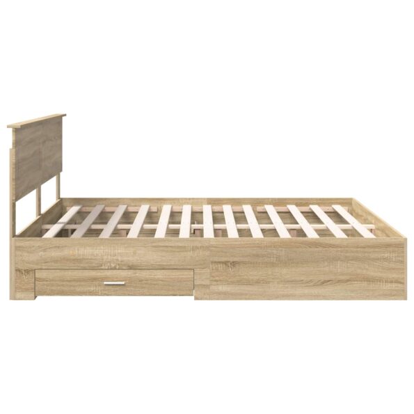 vidaXL Rám postele Sonoma dub 200 x 200 cm Kompozitné drevo – Obrázok 9