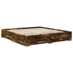 vidaXL Rám postele Dymová dub 200 x 200 cm Kompozitné drevo – Obrázok 6