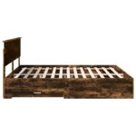 vidaXL Rám postele Dymová dub 200 x 200 cm Kompozitné drevo – Obrázok 9