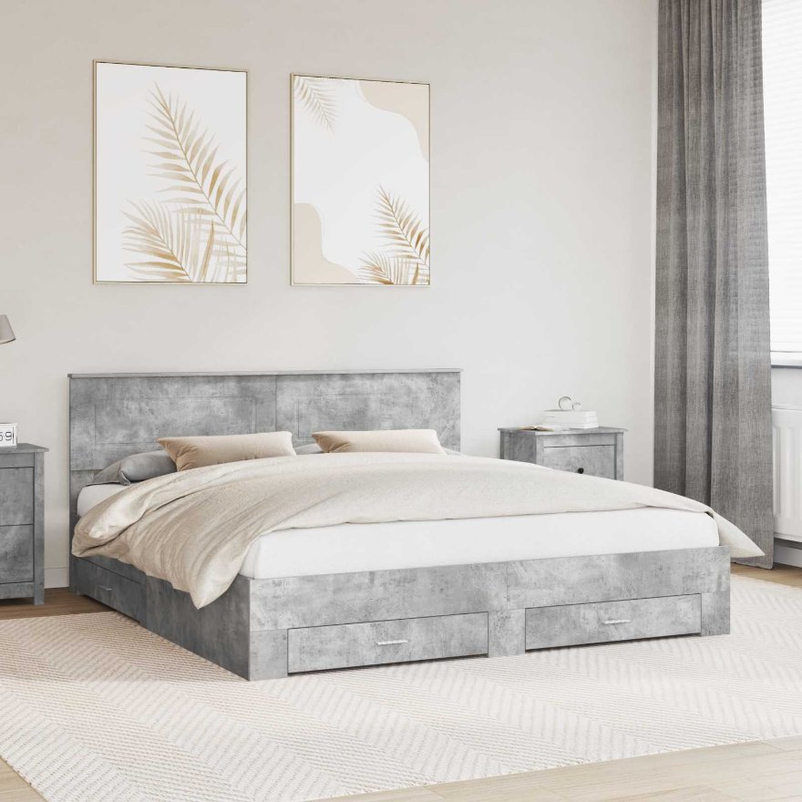 3408232_1.jpg vidaXL Rám postele Betónová šedá 180 x 200 cm Kompozitné drevo – Obrázok 1