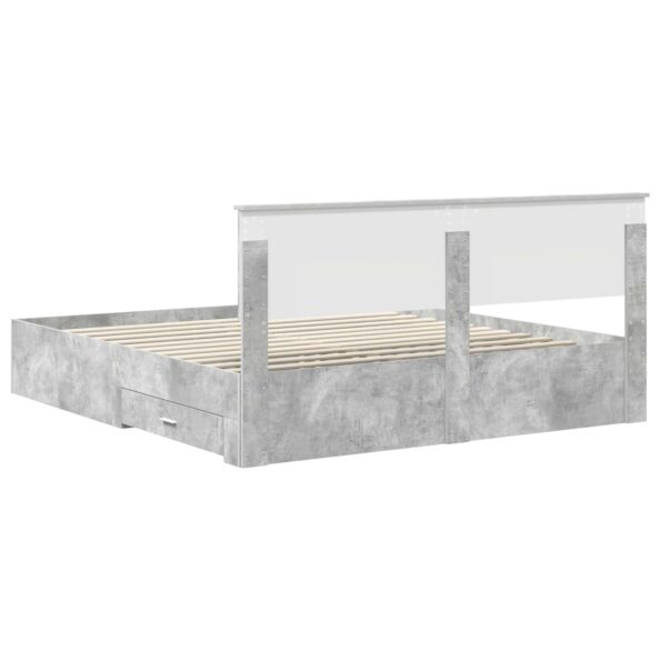 vidaXL Rám postele Betónová šedá 180 x 200 cm Kompozitné drevo – Obrázok 10
