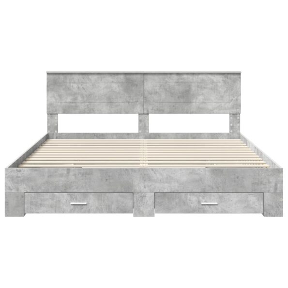 vidaXL Rám postele Betónová šedá 180 x 200 cm Kompozitné drevo – Obrázok 8